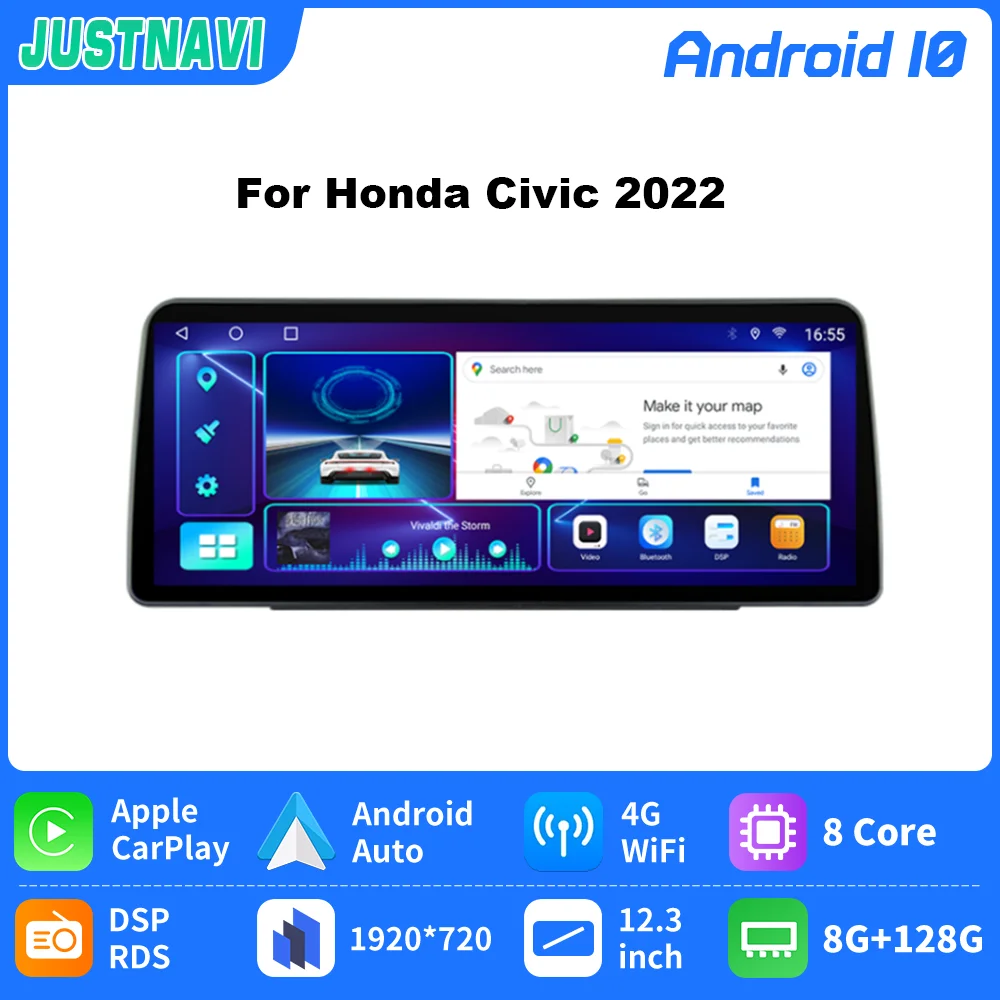 JUSTNAVI Car Radio Stereo Multimedia 12.3inch For Honda CIVIV Civic 2022 Navigation Android Autoradio Video DSP Player 1920*720
JUSTNAVI Car Radio Stereo Multimedia 12.3inch For Honda CIVIV Civic 2022 Navigation Android Autoradio Video DSP Player 1920*720