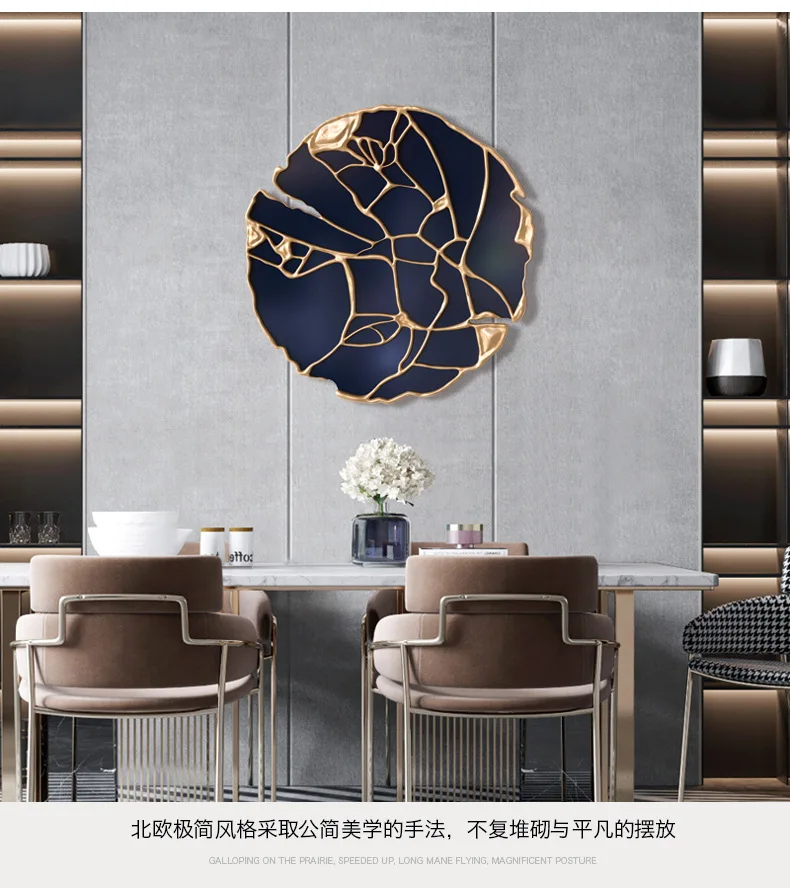 Living Room Luxury Iron Wall Decoration Modern Round Metal Wall Pendant For Hallway Dining Room Simple Home Decoration 60cm Living Room Luxury Iron Wall Decoration Modern Round Metal Wall Pendant For Hallway Dining Room Simple Home Decoration 60cm