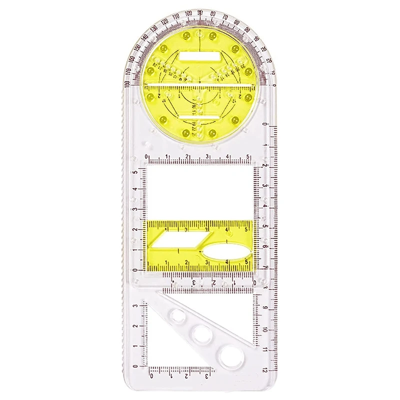 

Multifunctional Geometric Ruler Drawing Ruler Geometric Drawing Template Measuring Tool Plastic Draft Rulers