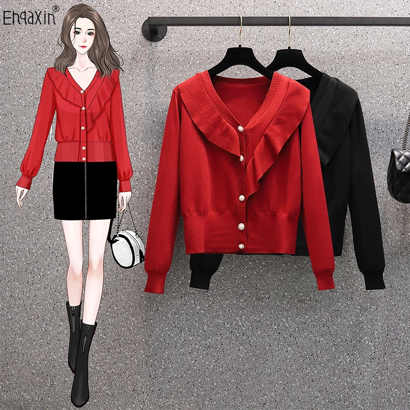 EHQAXIN Women's Sweater Fashion 2022 Fall Winter New V-Neck Ruffled Casual Knitted Cardigan Sweaters Tops For Ladies S-4XL
EHQAXIN Women's Sweater Fashion 2022 Fall Winter New V-Neck Ruffled Casual Knitted Cardigan Sweaters Tops For Ladies S-4XL