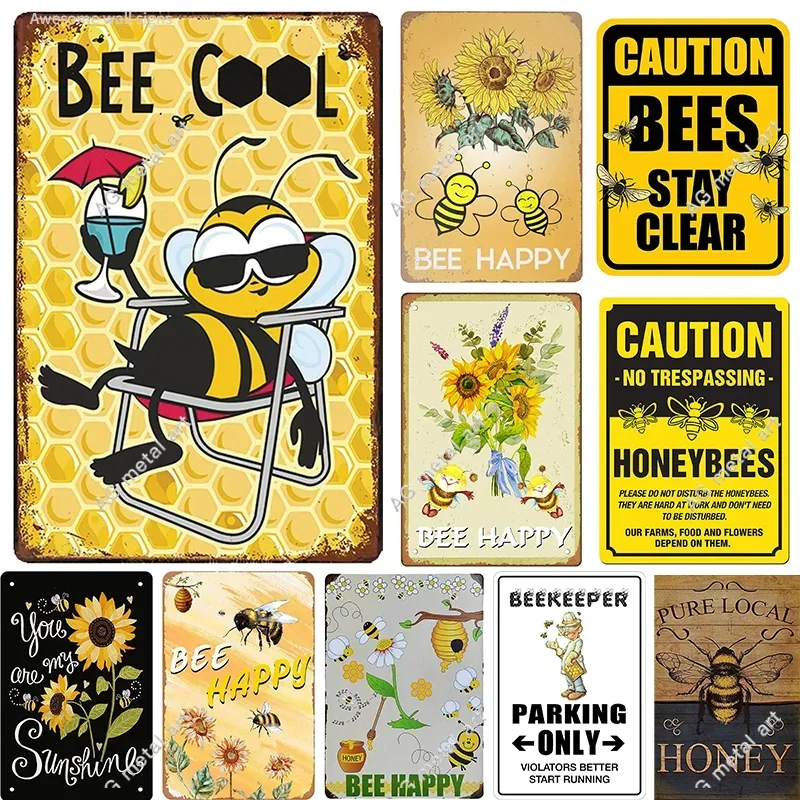 Retro Bee Happy In The Sunshine Honeybee Beekeeper Slogans Retro Vintage Metal Plate Decoration Wall Decor Tin Metal Sign Poster
Retro Bee Happy In The Sunshine Honeybee Beekeeper Slogans Retro Vintage Metal Plate Decoration Wall Decor Tin Metal Sign Poster