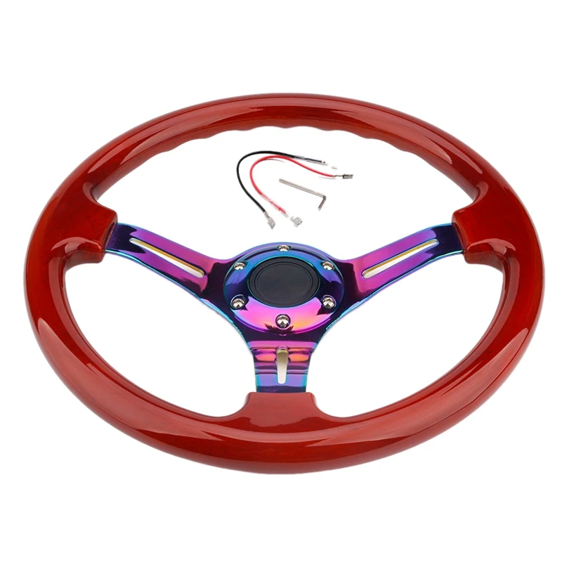 

Chrome 350Mm 14Inch ABS Racing Steering Wheel 45Mm Deep Dish Car Steering Wheel Universal
