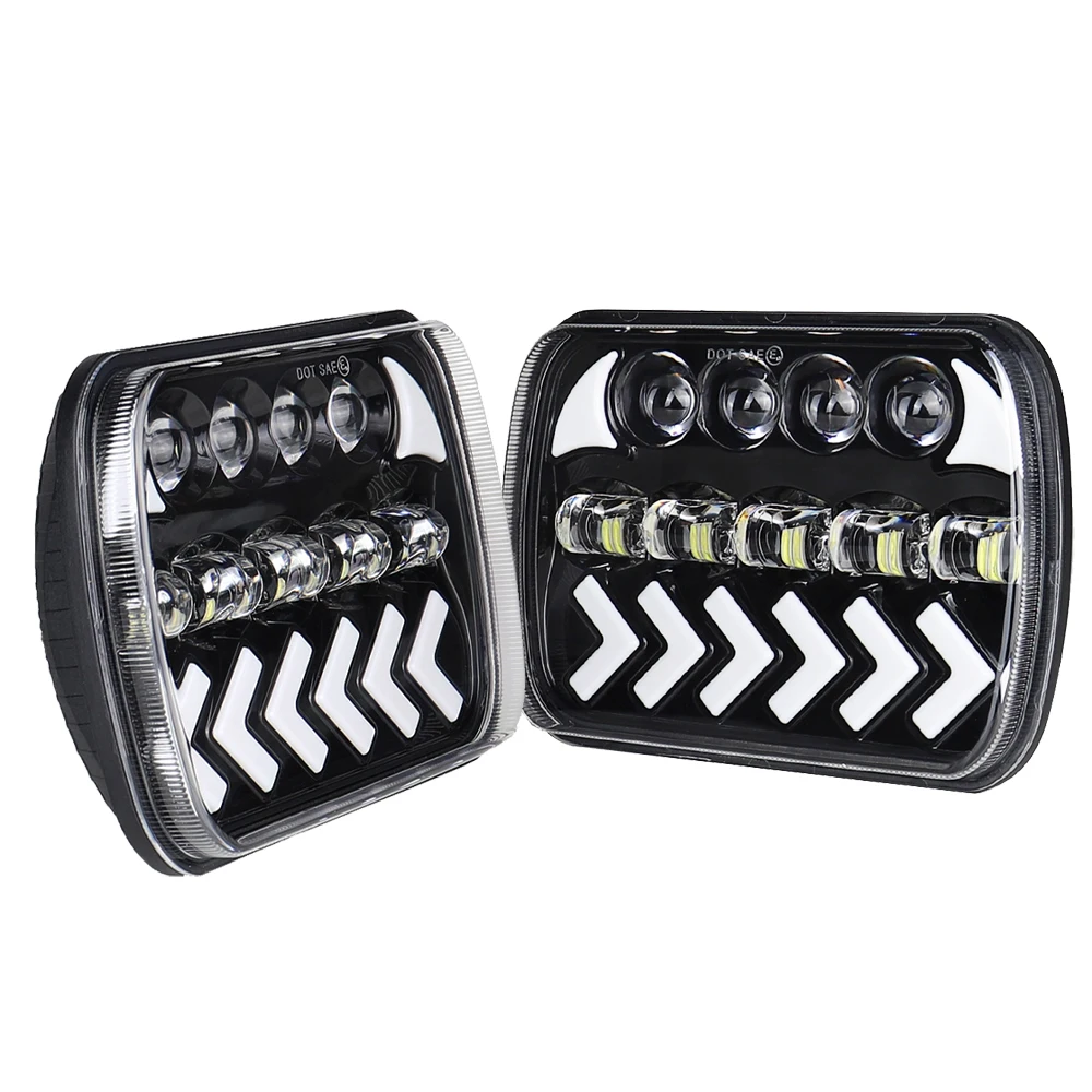 7x6" 5x7" inch LED Headlight High low Beam Arrow DRL Amber Turn Signal Lamps Fits for Jeep YJ Cherokee XJ
7x6" 5x7" inch LED Headlight High low Beam Arrow DRL Amber Turn Signal Lamps Fits for Jeep YJ Cherokee XJ