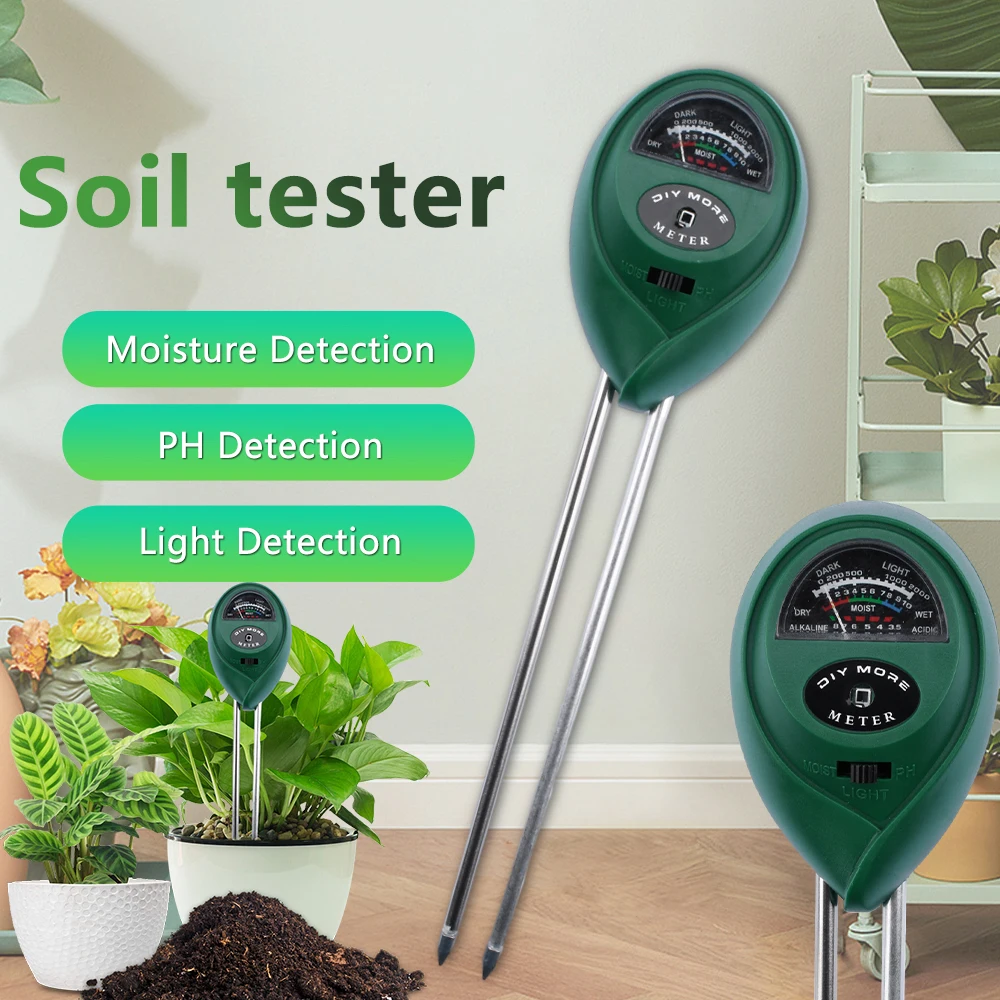 

3 in 1 Moisture Sunlight PH Meter Humidity Light Garden Plants Flowers Moist Tester PH Soil Water Acidity Testing Instrument