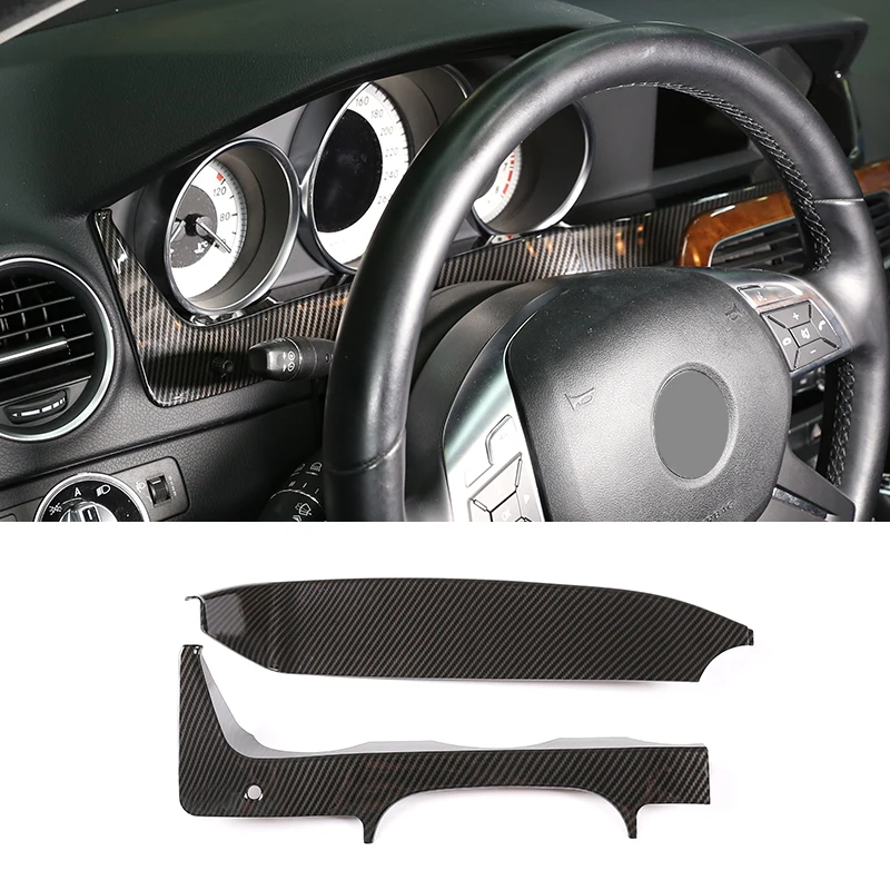 

Car Styling Carbon Fiber texture Steering Wheel Dashboard Panel Cover Frame Trim For Mercedes Benz C Class W204 2011-2013 LHD