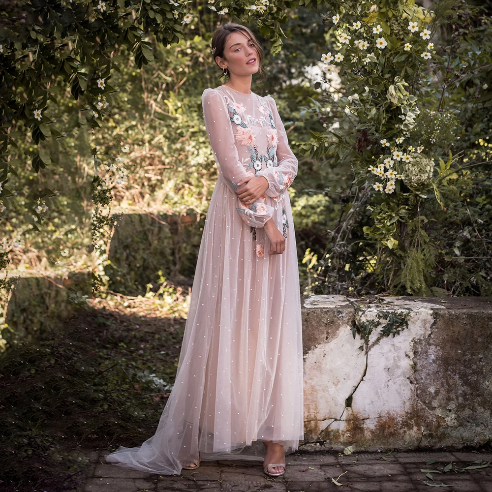 Коктейльное платье из тюля с длинными рукавами и вышивкой, ТРАПЕЦИЕВИДНОЕ Платье макси с круглым вырезом и вырезом на спине, вечернее платье в стиле бохо для сада и праздников
Коктейльное платье из тюля с длинными рукавами и вышивкой, ТРАПЕЦИЕВИДНОЕ Платье макси с круглым вырезом и вырезом на спине, вечернее платье в стиле бохо для сада и праздников