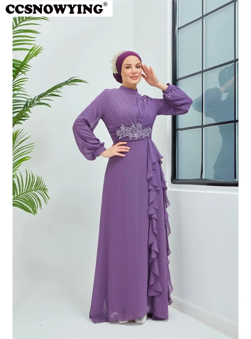 Chiffon Appliques Muslim Evening Dresses Long Sleeve Hijab Islamic Formal Party Gown High Neck Arabic Dubai Robe De Soiree
Chiffon Appliques Muslim Evening Dresses Long Sleeve Hijab Islamic Formal Party Gown High Neck Arabic Dubai Robe De Soiree