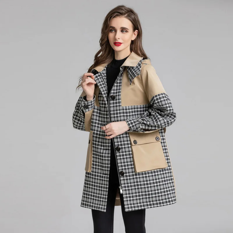 Europe and the United States autumn winter 2022 new fashion pocket color checkered hat together ladies coat
Europe and the United States autumn winter 2022 new fashion pocket color checkered hat together ladies coat