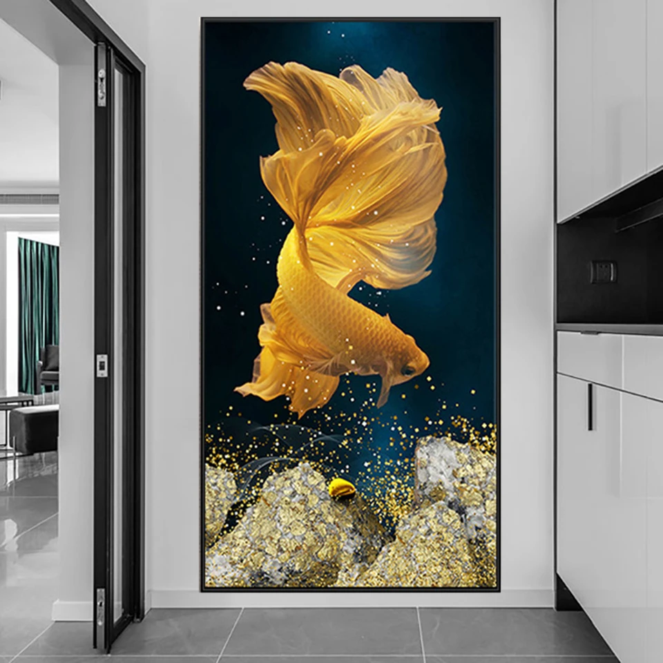 

Алмазная 5D картина «Золотая рыбка» большого размера, полноразмерная вышивка квадратными стразами, мозаика, искусство оформления интерьера, подарки