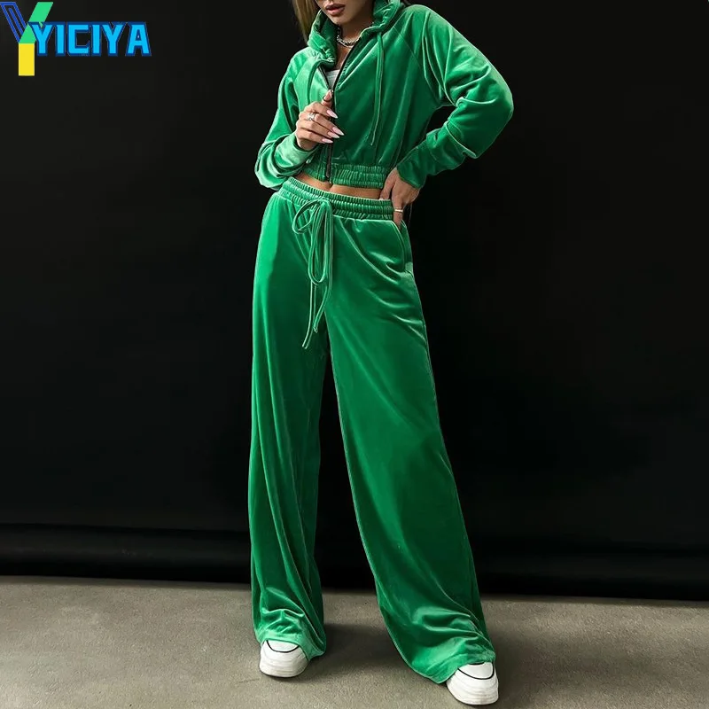 YICIYA hot selling pant sets velvet pants velour suit and zip hooded Tracksuit women two-piece set new outfits fashion y2k suits
YICIYA hot selling pant sets velvet pants velour suit and zip hooded Tracksuit women two-piece set new outfits fashion y2k suits
