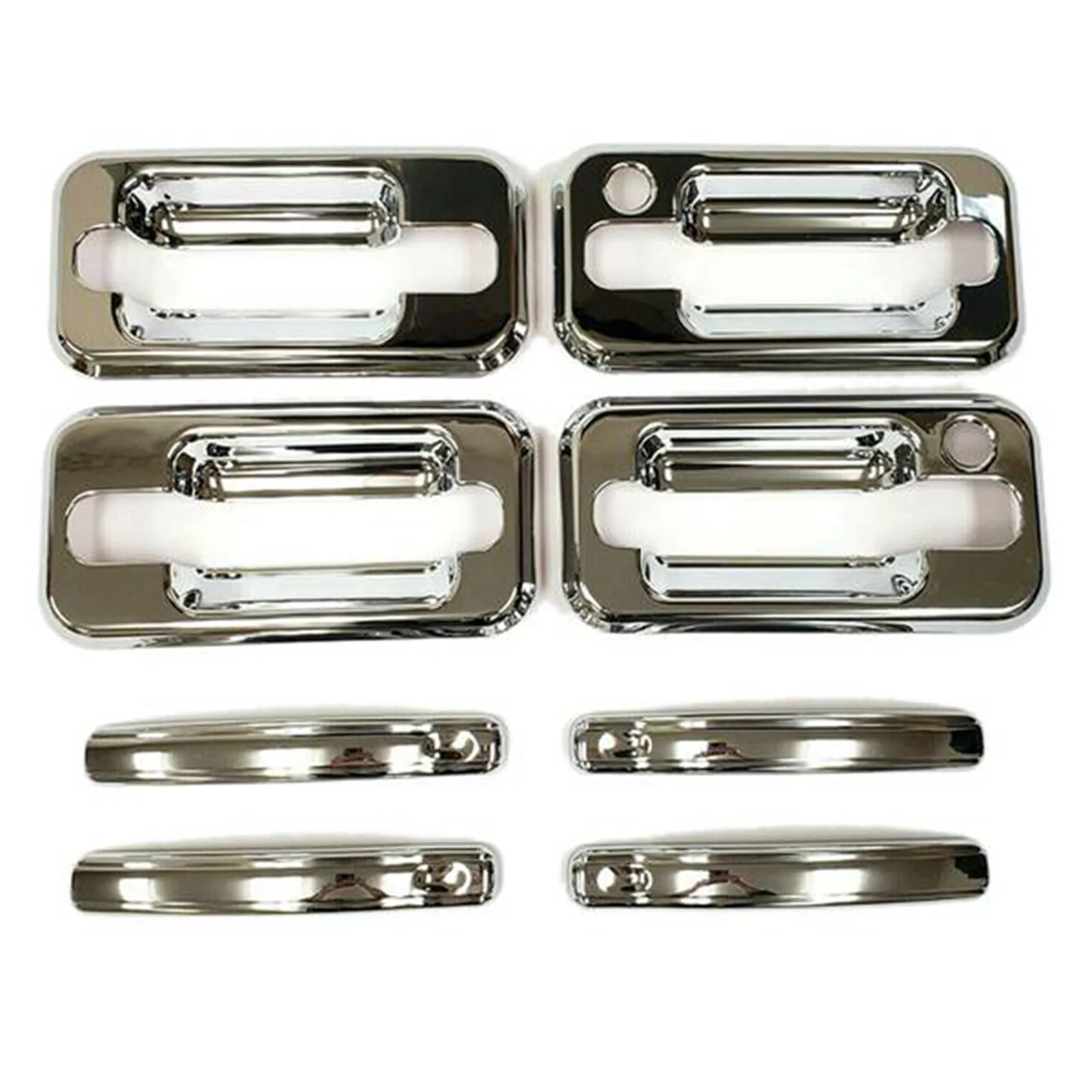 

8PC/Set Front+Rear Door Handle Cover for Hummer H2 SUV SUT 2003-2009 Chrome Without Passenger Key Hole Exterior