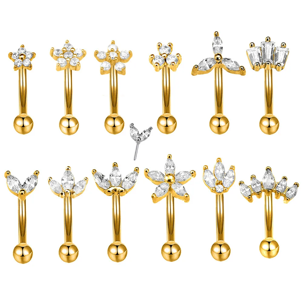 Flower Leaf Branch Eyebrow Threadless Piercing Petals Marquise Ladder CZ Daith Conch Tragus Cartilaged Push in Stud Earring 16G
Flower Leaf Branch Eyebrow Threadless Piercing Petals Marquise Ladder CZ Daith Conch Tragus Cartilaged Push in Stud Earring 16G