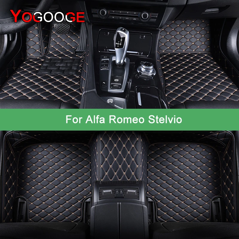 

YOGOOGE Custom Car Floor Mats For Alfa Romeo Stelvio Auto Carpets Foot Coche Accessorie