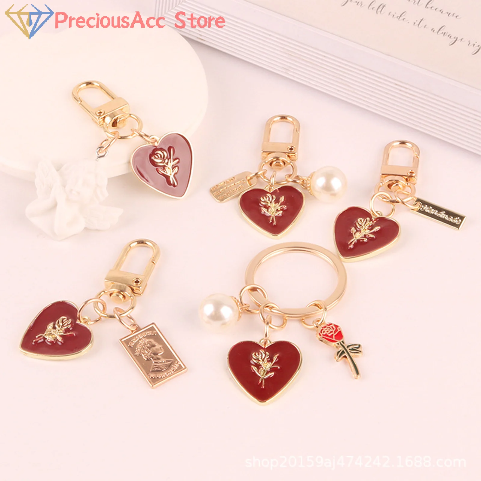 Rose Key Chain Love Tag Angel Pendant Pearls Phone Chain Charms Car Key Ring Bag Decor Accessories
Rose Key Chain Love Tag Angel Pendant Pearls Phone Chain Charms Car Key Ring Bag Decor Accessories