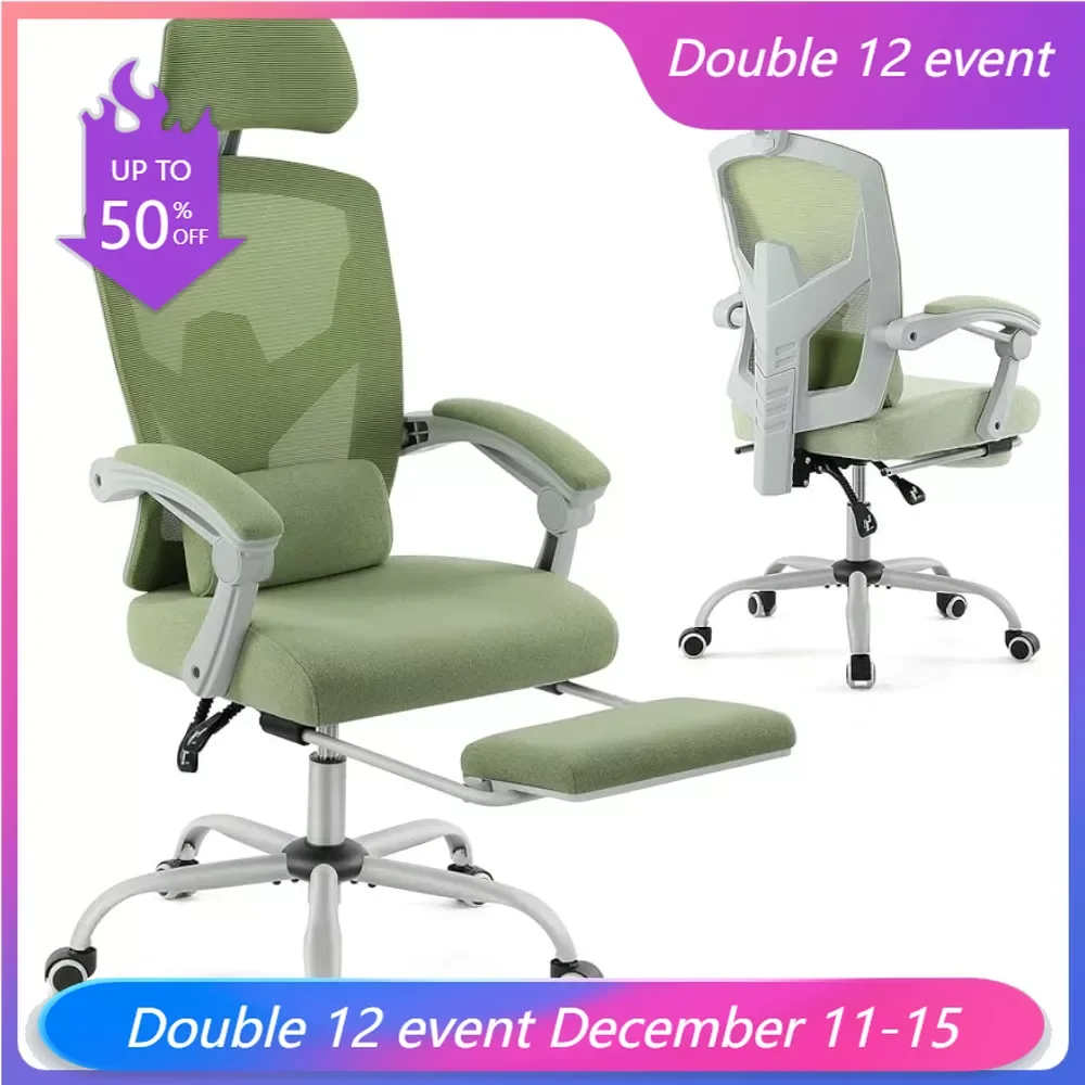 Gaming Ergonomic Foot Rest Reclining, High Back Mesh Home Office Computer Desk Chair with Wheels, Adjustable Headrest, Green
Gaming Ergonomic Foot Rest Reclining, High Back Mesh Home Office Computer Desk Chair with Wheels, Adjustable Headrest, Green