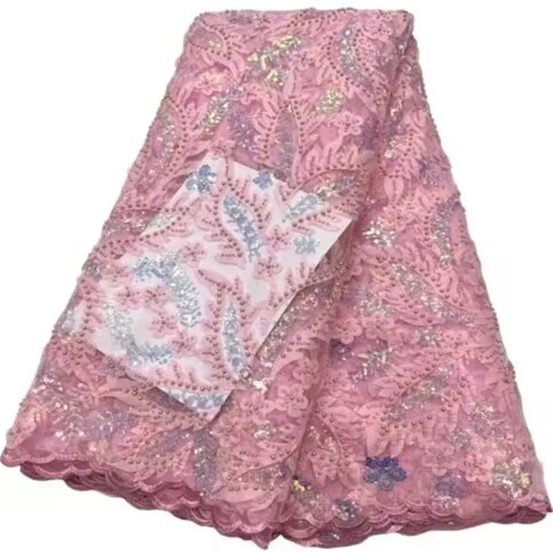 French Tulle Beads Lace Fabric African Christmas Lace Fabric Pink/Gold High Quality Nigerian Swiss Lace Fabric For Party Dress
French Tulle Beads Lace Fabric African Christmas Lace Fabric Pink/Gold High Quality Nigerian Swiss Lace Fabric For Party Dress