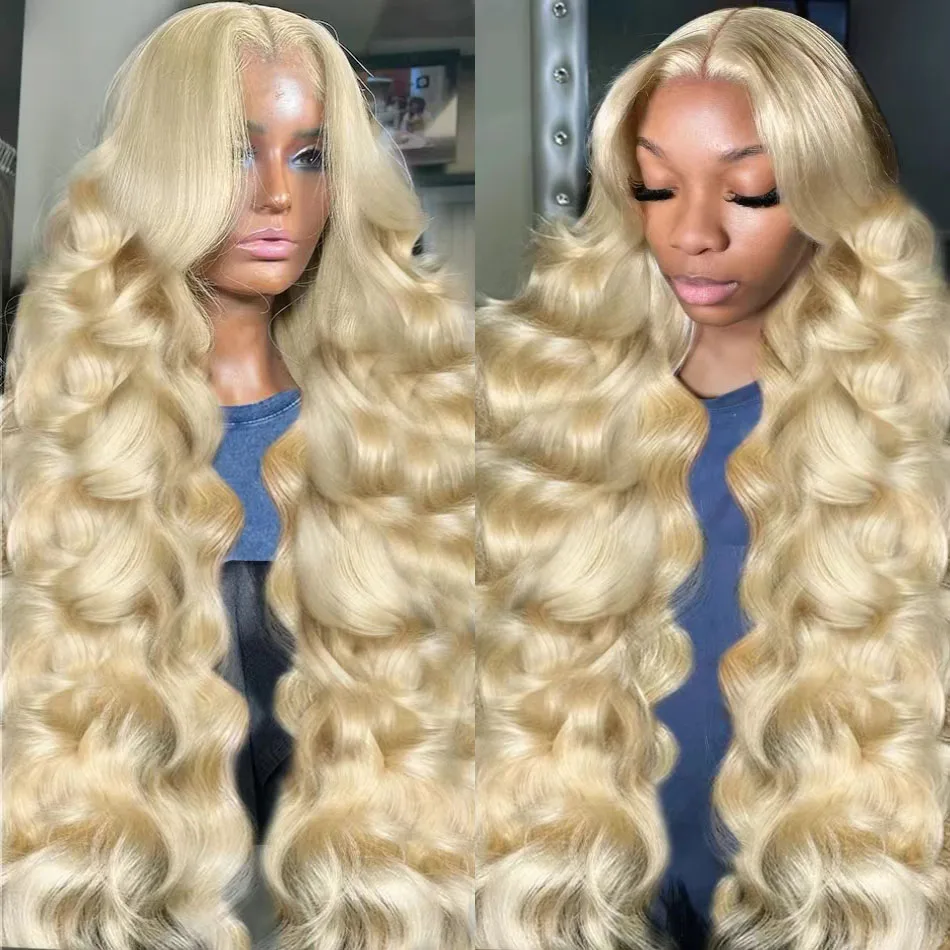 

13x6 HD Transparent Lace Front Wig 613 Honey Blonde Color Body Wave Remy 13x4 Lace Frontal Human Hair Wigs For Women Pre Plucked