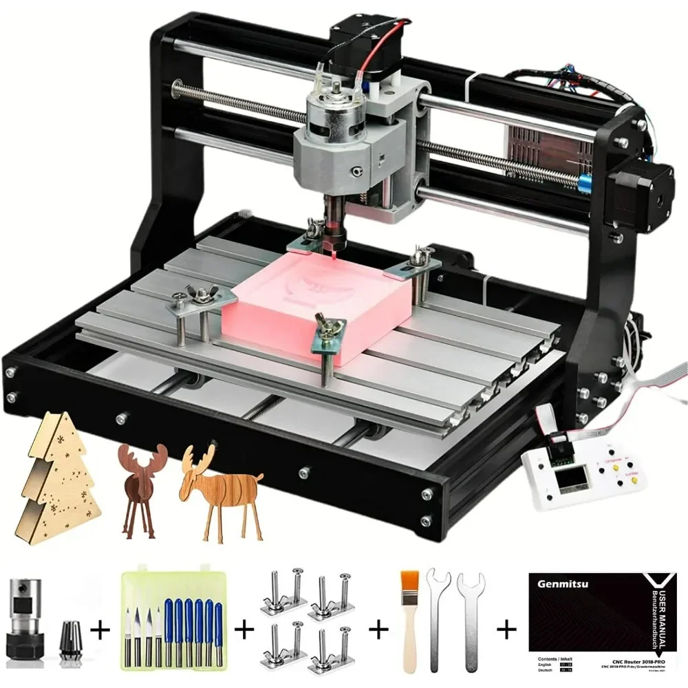 

Genmitsu CNC 3018-PRO Router Kit GRBL Control 3 Axis Plastic Acrylic PCB PVC Wood Carving Milling Engraving Machine