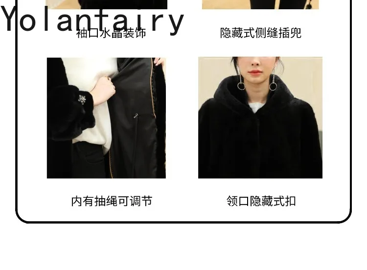 YOLANFAIRY Genuine Whole Mink Fur Jacket for Women Luxury 2025 Winter Natural Fur Coat Hooded Warm Real Black Fur Coats Casaco YOLANFAIRY Genuine Whole Mink Fur Jacket for Women Luxury 2025 Winter Natural Fur Coat Hooded Warm Real Black Fur Coats Casaco