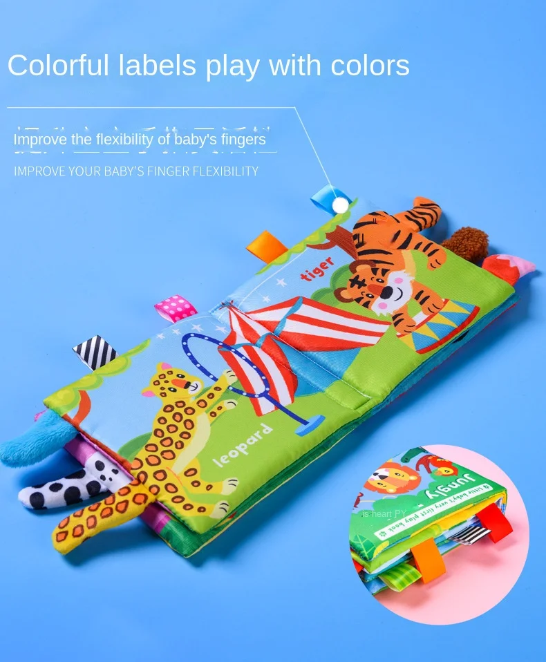 Libro de tela con cola de Animal, libro emergente para morder, iluminación educativa, educación temprana, juguetes cognitivos infantiles de 0 a 3 años Libro de tela con cola de Animal, libro emergente para morder, iluminación educativa, educación temprana, juguetes cognitivos infantiles de 0 a 3 años