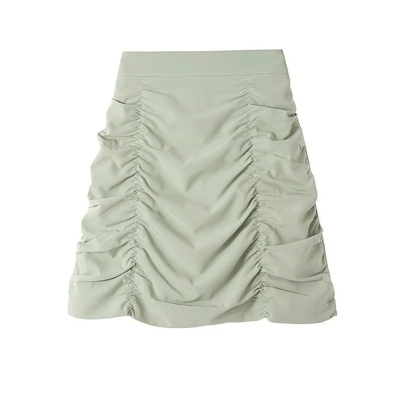 Женская плиссированная юбка с высокой талией, облегающая универсальная юбка трапециевидной формы, модная одежда для женщин на лето 2023