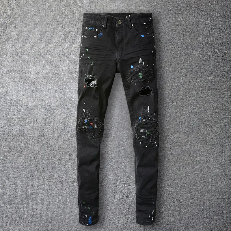 Old Wash Water Stretch Jean Skinny Tapered Trouser Black Splash Ink Jean Hombre Patch Biker Jean Streetwear Ripped Denim Pant
Old Wash Water Stretch Jean Skinny Tapered Trouser Black Splash Ink Jean Hombre Patch Biker Jean Streetwear Ripped Denim Pant