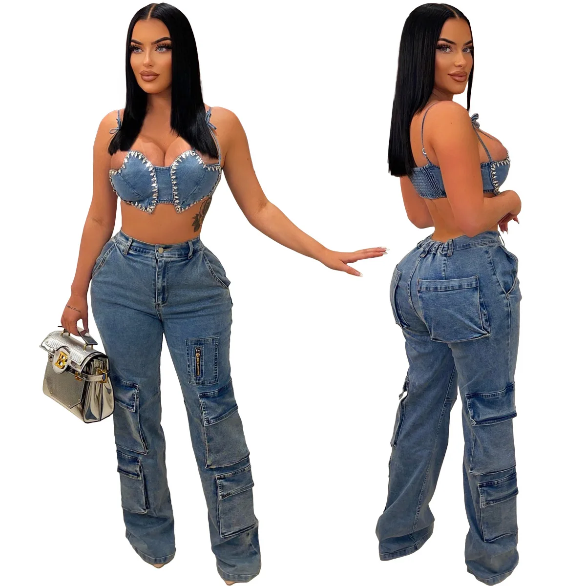 Elastic Waist Denim Jeans for Women Y2K Fashion 2023 Ladies Long Trousers Sexy Summer Streetwear Suits Cargo Pocket Pants
Elastic Waist Denim Jeans for Women Y2K Fashion 2023 Ladies Long Trousers Sexy Summer Streetwear Suits Cargo Pocket Pants