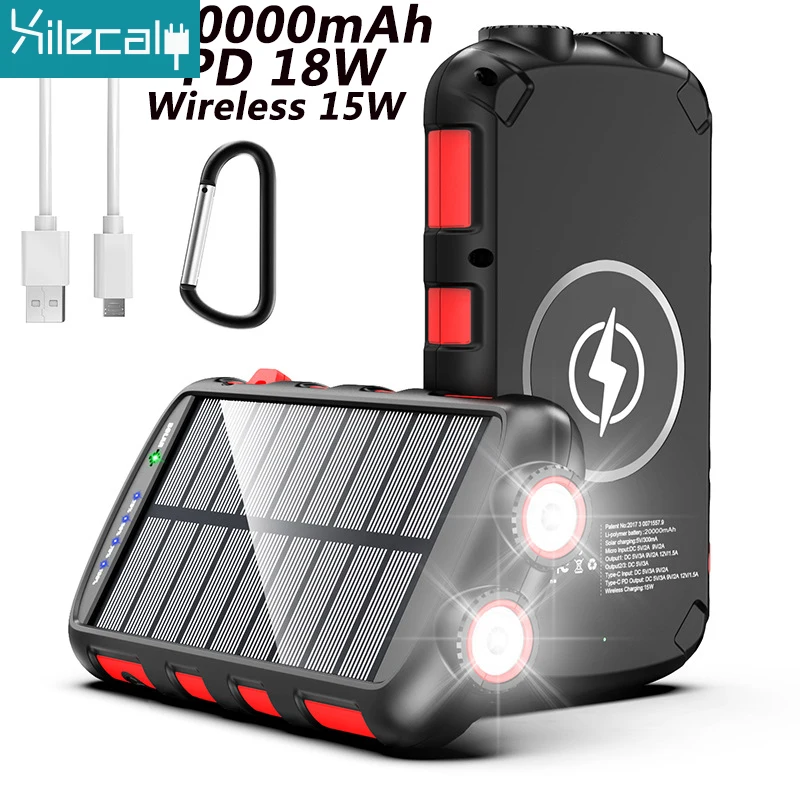 PD 18W Real 20000mAh Portable Solar Power Bank wireless Fast charger Smartphones Powerbank External Battery led lamp waterproof
PD 18W Real 20000mAh Portable Solar Power Bank wireless Fast charger Smartphones Powerbank External Battery led lamp waterproof