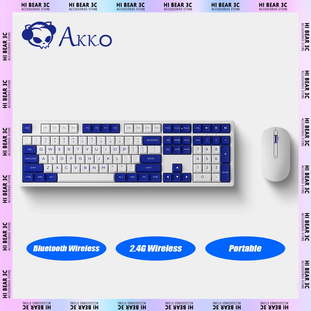 

Akko MX108 Mechanical Keyboard Two Mode 2.4G Bluetooth Wireless Ergonomics Gaming Keyboard Portable Office Pc Gamer Win Mac Gift