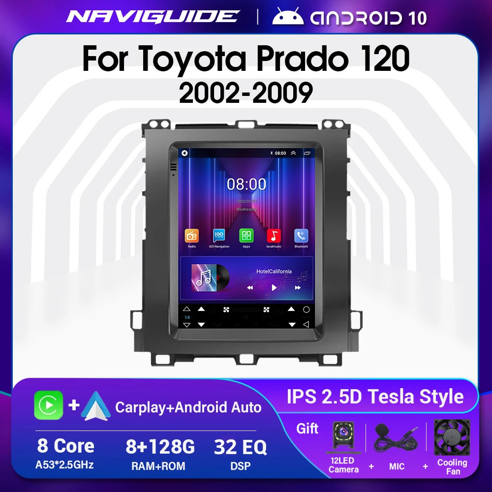 NAVIGUIDE Tesla Style Car Multimedia Player For Toyota Prado 120 Land Cruiser 2002-2009 Android Car Radio Stereo Vertical Screen
NAVIGUIDE Tesla Style Car Multimedia Player For Toyota Prado 120 Land Cruiser 2002-2009 Android Car Radio Stereo Vertical Screen