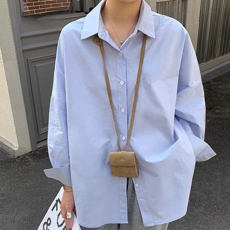 Fashion Solid Color Single-breasted Loose Blouse Women New Long Sleeve Korean Polo Collar Office All-match Lady Shirt 2023 N284
Fashion Solid Color Single-breasted Loose Blouse Women New Long Sleeve Korean Polo Collar Office All-match Lady Shirt 2023 N284