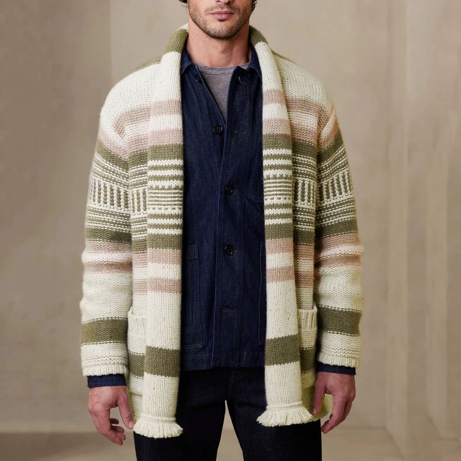 Male Autumn And Winter Sweater Thick Jacquard Long Button Knit Warm Print Sweater Jacket Coat Cardigan Coat Knit Men Tops
Male Autumn And Winter Sweater Thick Jacquard Long Button Knit Warm Print Sweater Jacket Coat Cardigan Coat Knit Men Tops