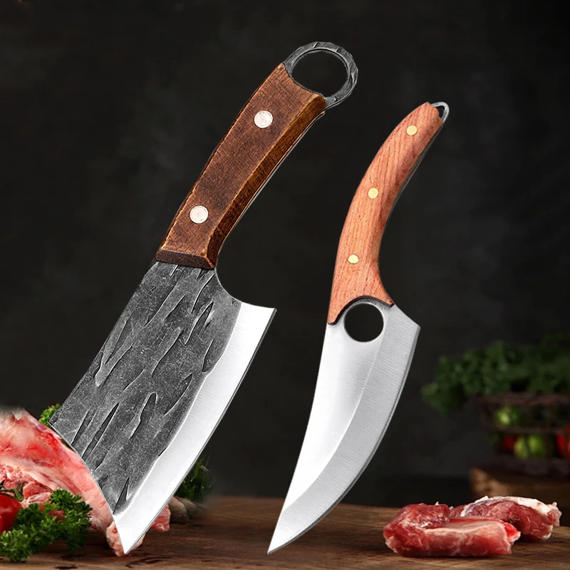 

Vegetable Cutting Fruit Knife Slicing Knife Stainless Steel Mini Fish Knife Small Kitchen Knives with Wooden Handle Meat Cleaver