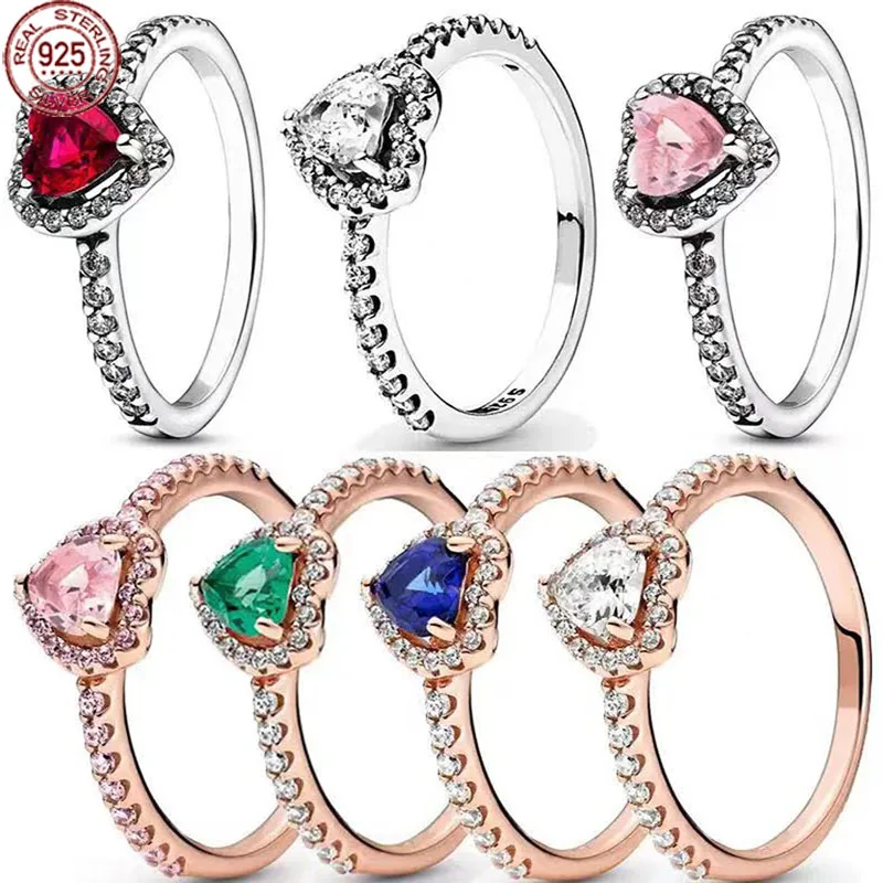 925 Sterling Silver Red Heart Ring Colorful Crystal Ring fits Charming Bracelets Women DIY Jewelry as a Gift for Family 
925 Sterling Silver Red Heart Ring Colorful Crystal Ring fits Charming Bracelets Women DIY Jewelry as a Gift for Family