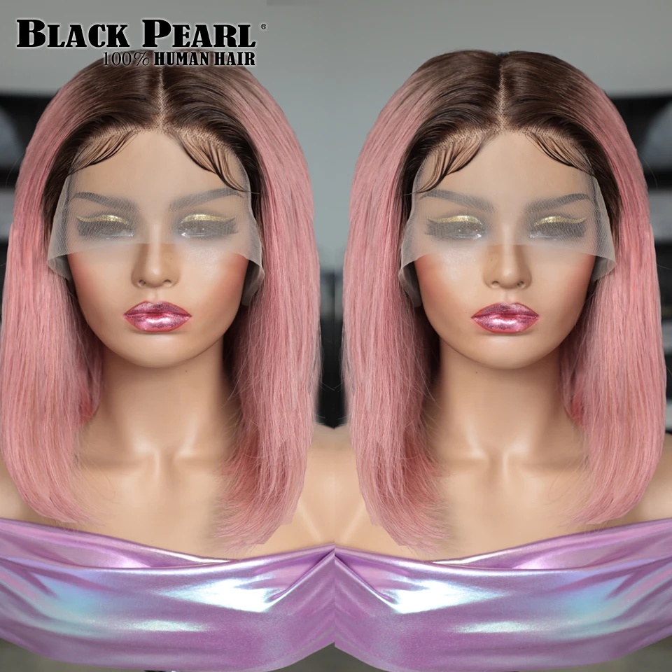 

Perruques Cheveux Humains Lace Frontal Human Hair Wig Preplucked Glueless WIg Wear To Go Pelucas De Mujejer Pelo Humano Pink Bob