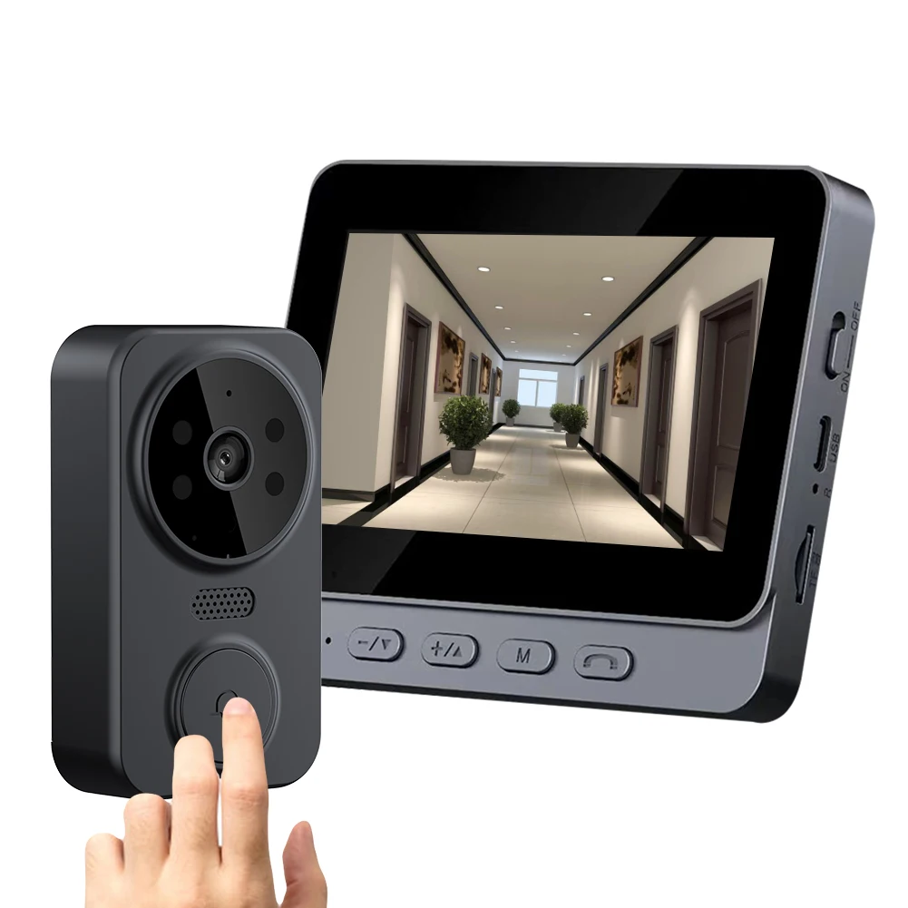 

Digital Door Viewer 2.4G WiFi 800mAh Battery Home Digital Viewer IR Night Vision Smart Video Doorbell Camera 4.3 Inch IPS Screen