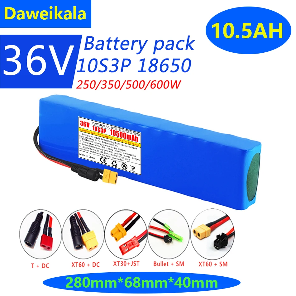 36V 10.5Ah Battery Ebike Battery Pack 18650 Li-ion Batteries 10S3P 350W 500W for High Power Electric Scooter Motorcycle Scooter
36V 10.5Ah Battery Ebike Battery Pack 18650 Li-ion Batteries 10S3P 350W 500W for High Power Electric Scooter Motorcycle Scooter