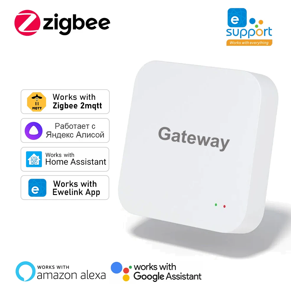 

ZigBee Multi-mode Gateway Hub Smart Home Wireless Bridge Mesh eWeLink Remote Control Works With Zigbee2MQTT Alexa Google Alice