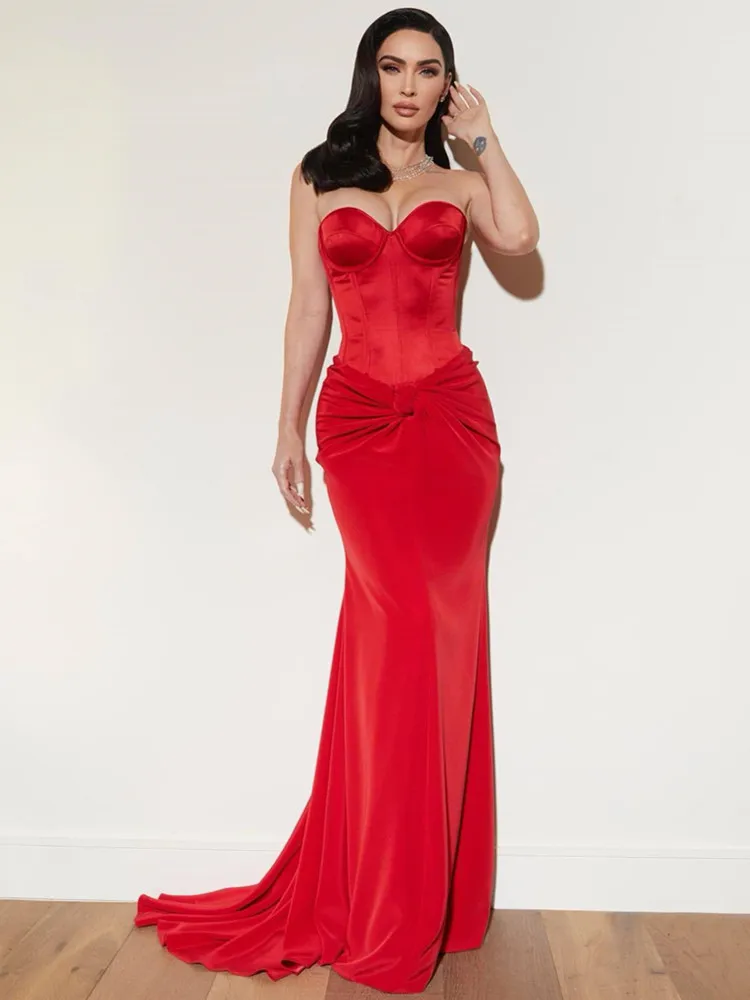 Women Summer Sexy Strapless Backless Bow Tie Red Mermaid Maxi Long Bodycon Skirt Set 2023 Elegant Evening Club Party Outfits
Women Summer Sexy Strapless Backless Bow Tie Red Mermaid Maxi Long Bodycon Skirt Set 2023 Elegant Evening Club Party Outfits