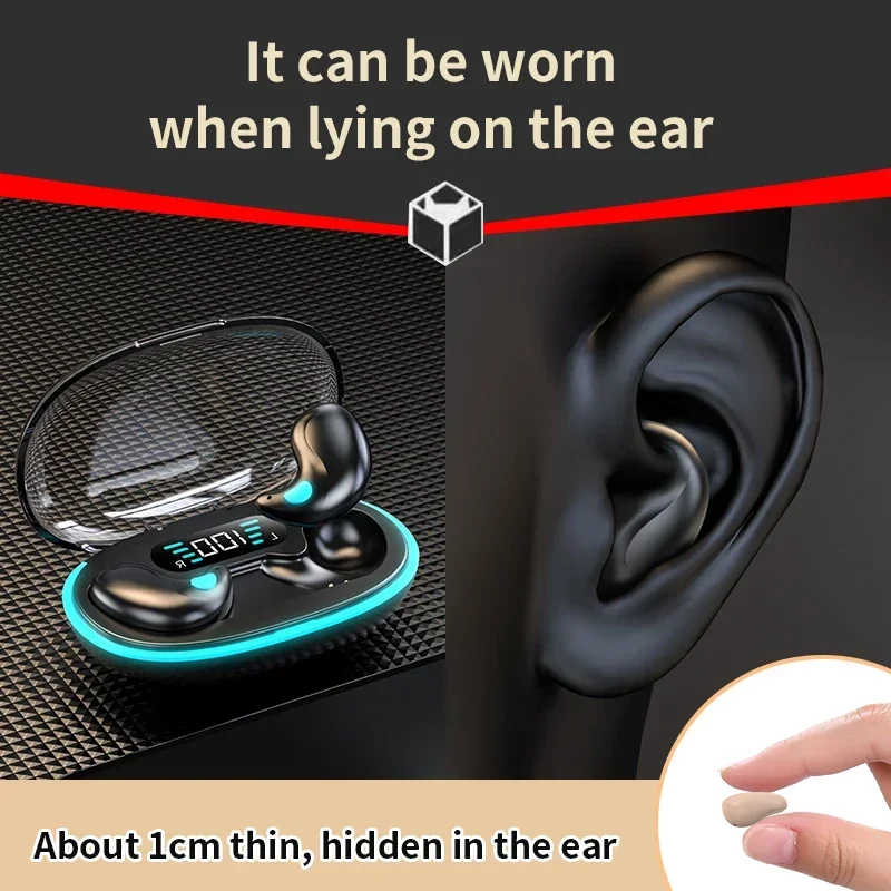 

Bluetooth Earbuds with Mic HIFI Music Headset Sleep Invisible Earphone IPX5 Waterproof Mini Hidden Headphones In Ear Wireless