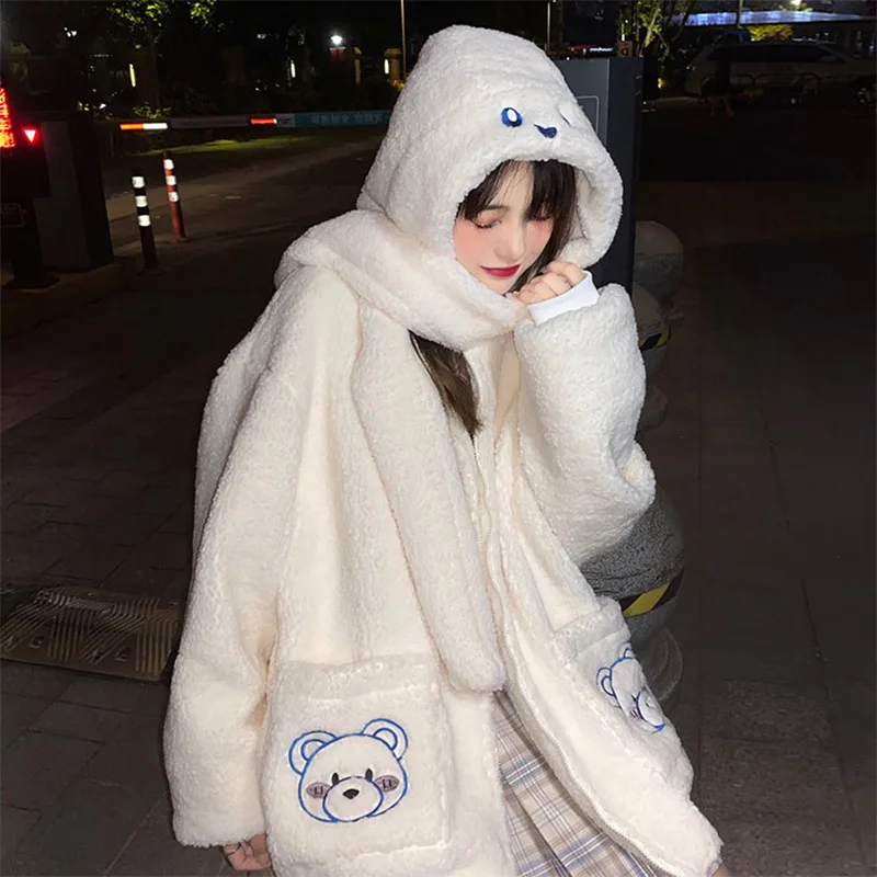 Autumn Winter Plush Hoodie Women's Large Loose Plush Warm Hoodie Pocket Embroidered Korean Women Cute Coat 후드티
Autumn Winter Plush Hoodie Women's Large Loose Plush Warm Hoodie Pocket Embroidered Korean Women Cute Coat 후드티