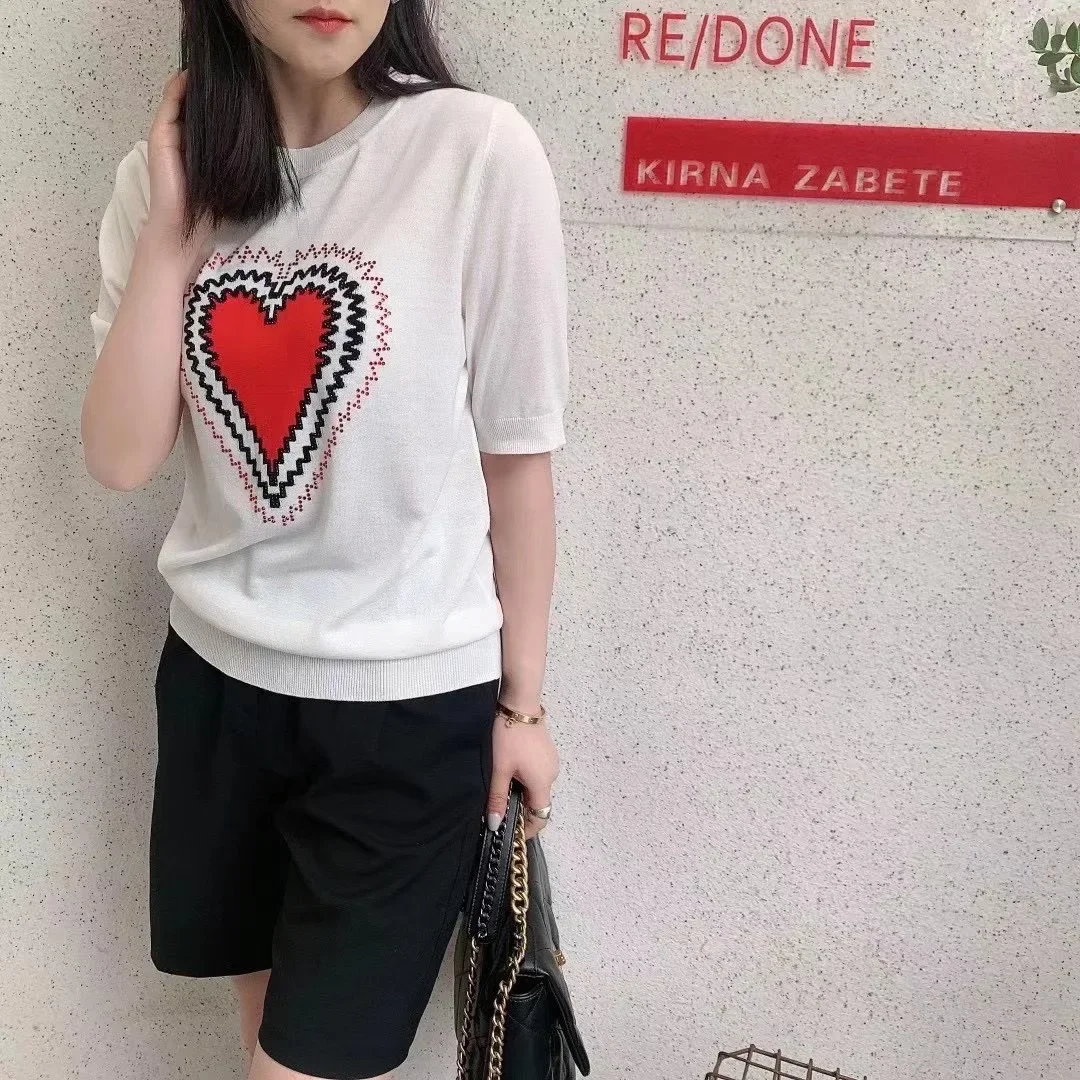 Summer 2022 new loose Europe and the United States Hollow Love T-shirt undershirt gray22
Summer 2022 new loose Europe and the United States Hollow Love T-shirt undershirt gray22