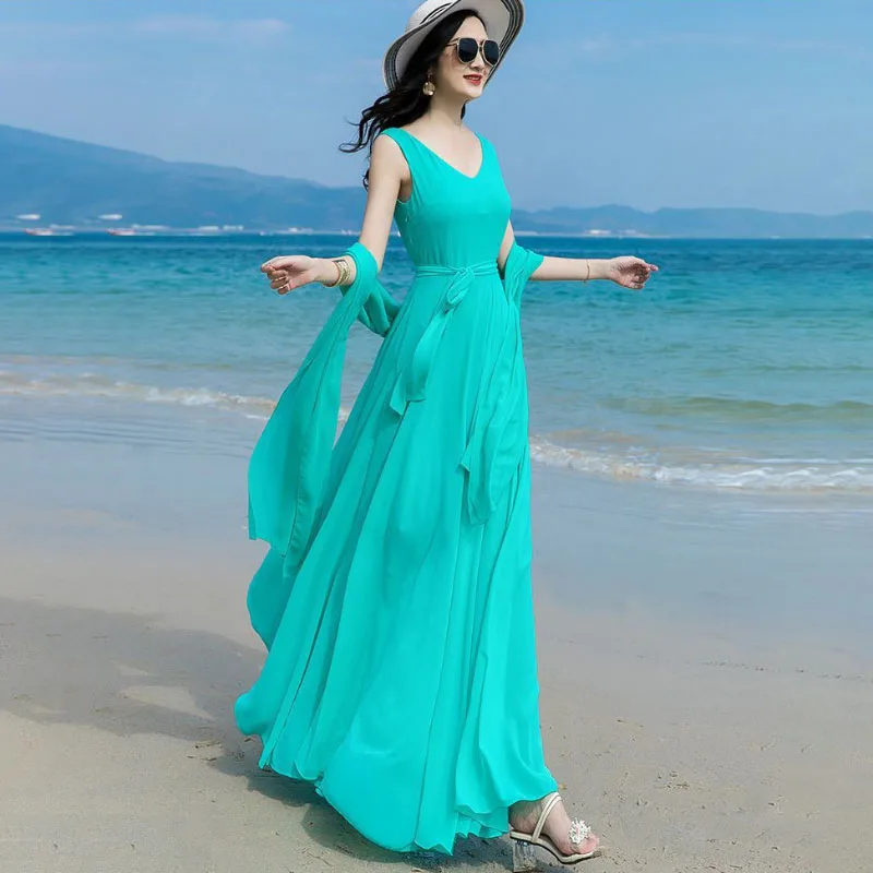 Summer Long Dress Women's Clothing 2024 New Elegant Chiffon Dress Elegant Long Slim Plus Size 4XL High Waist Beach Dresses
Summer Long Dress Women's Clothing 2024 New Elegant Chiffon Dress Elegant Long Slim Plus Size 4XL High Waist Beach Dresses
