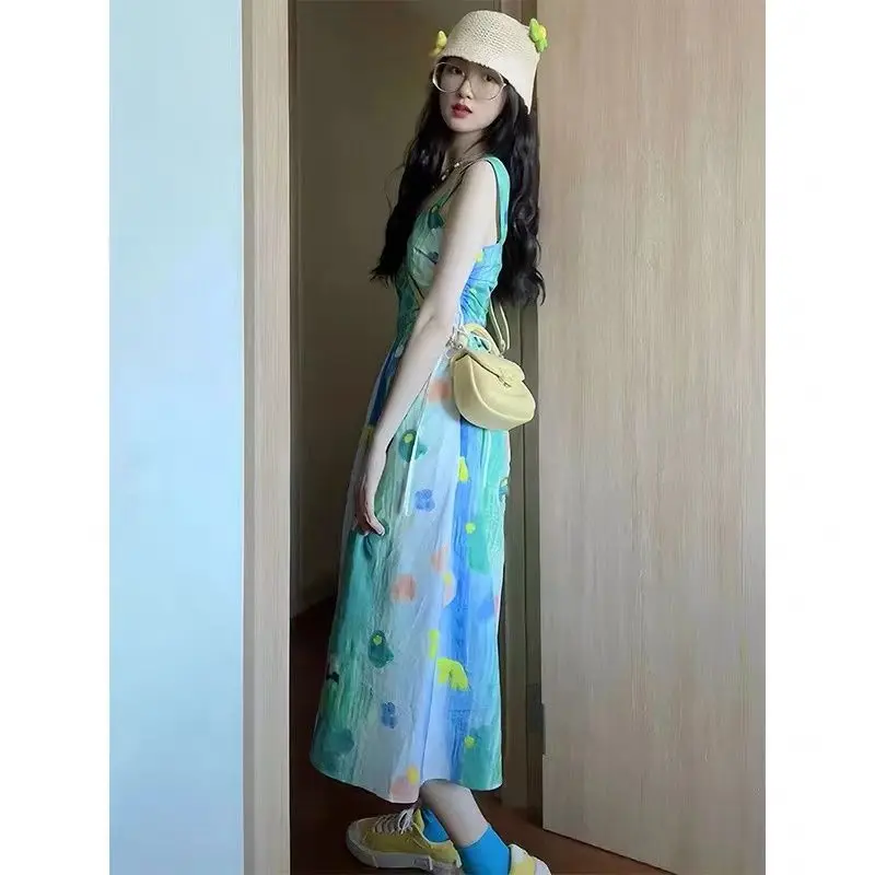 Women 2024 Summer New Flower Print Suspender Dress Female Long Sleeveless Dresses Ladies Loose Casual A-line Vestidos M180
Women 2024 Summer New Flower Print Suspender Dress Female Long Sleeveless Dresses Ladies Loose Casual A-line Vestidos M180