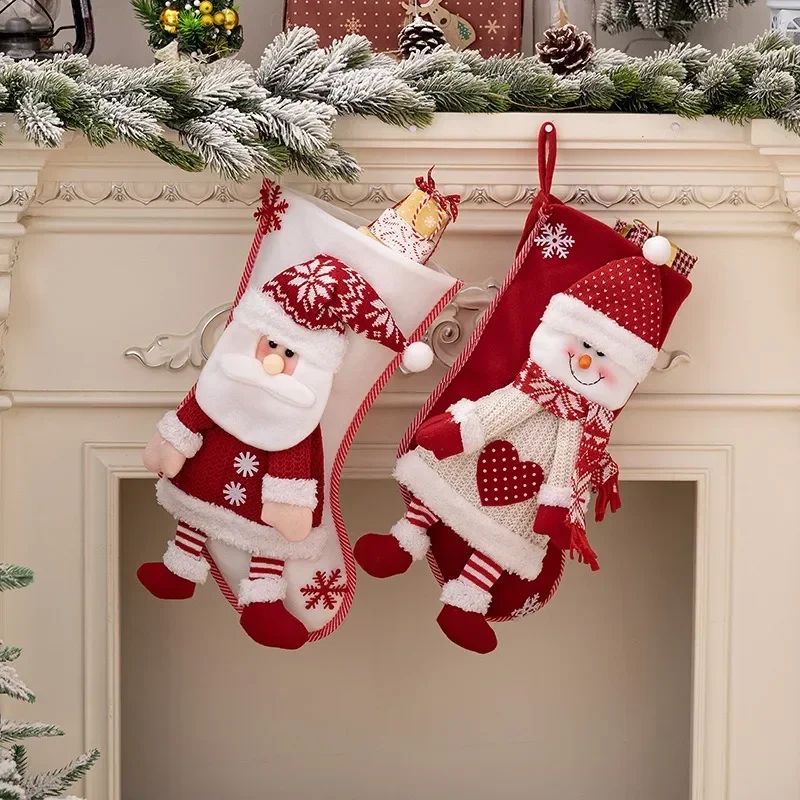 

New Christmas Decoration Supplies Northern Europe High-grade Christmas Stockings Old Man Gift Bag Snowman Gift Bag