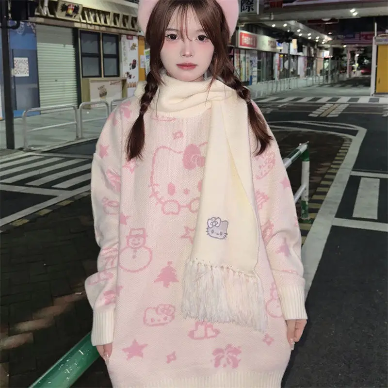Cartoon Anime Sanrio Sweater Hello Kitty Cute Jacquard Knit Sweater for Students To Wear Loose Medium Length Sweater Girl Toy
Cartoon Anime Sanrio Sweater Hello Kitty Cute Jacquard Knit Sweater for Students To Wear Loose Medium Length Sweater Girl Toy