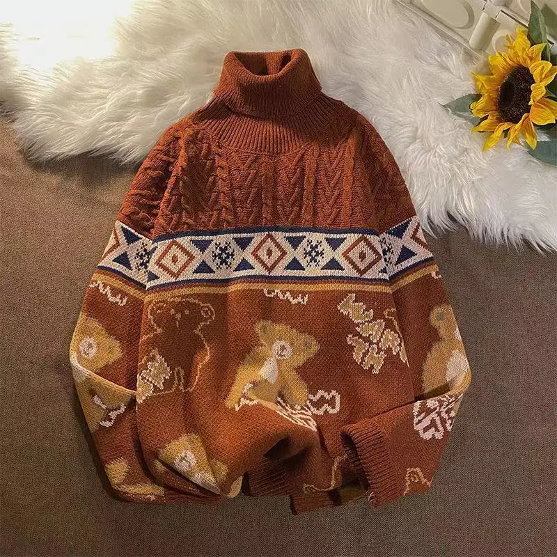 2023 Autumn New Light Luxury Fashion Turtleneck Sweater Men Loose And Thick All-match Korean Knitted Sweater Boutique Clothing
2023 Autumn New Light Luxury Fashion Turtleneck Sweater Men Loose And Thick All-match Korean Knitted Sweater Boutique Clothing