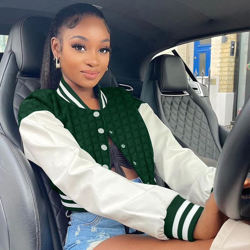 Zabrina Baseball Jacket Cropped Bomber Coat Casual Fashion Patchwork 2023 Autumn Winter Women Warm Jackets Green Y2K Outfits
Zabrina Baseball Jacket Cropped Bomber Coat Casual Fashion Patchwork 2023 Autumn Winter Women Warm Jackets Green Y2K Outfits