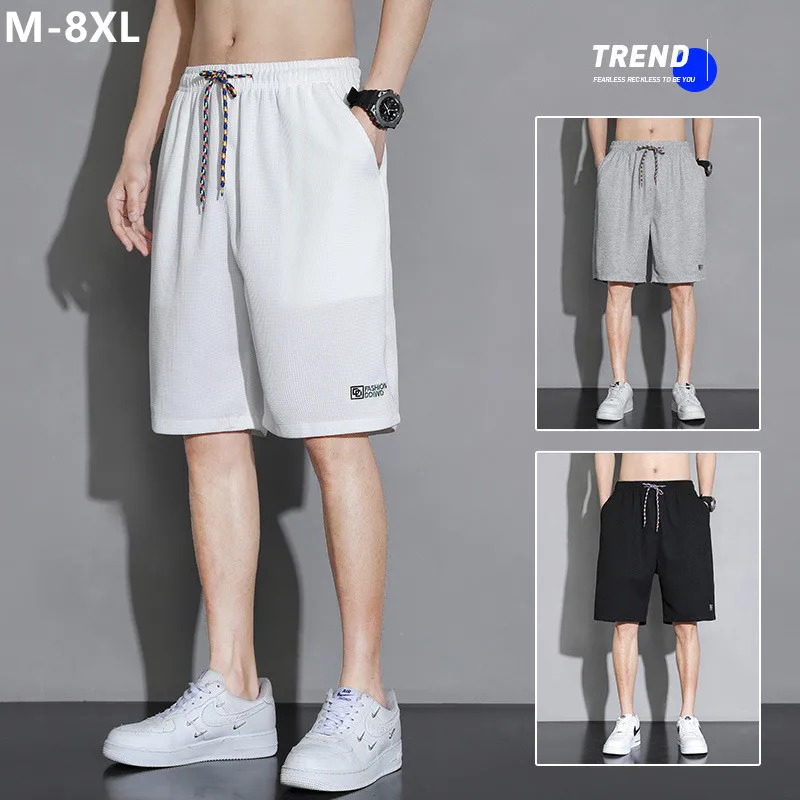 Summer Thin Men Shorts Half Trousers Ice Silk Plus Size 8XL 7XL 6XL Gray Sport High Waisted Male Black Oversized White Clothing
Summer Thin Men Shorts Half Trousers Ice Silk Plus Size 8XL 7XL 6XL Gray Sport High Waisted Male Black Oversized White Clothing