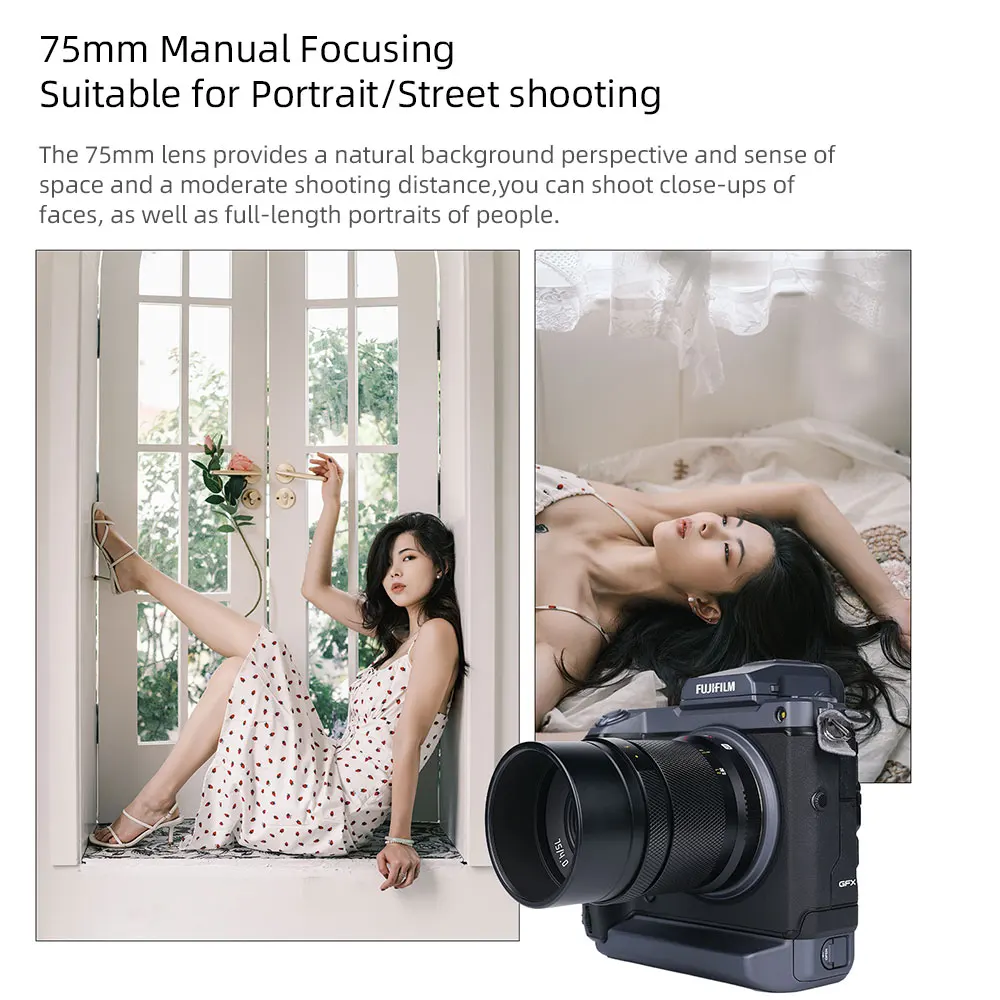 AstrHori 75mm F4 Medium Format Manual Focus Portraits Lens for Fuji Fujifilm GFX Mount Camera GFX100 GFX100S GFX50S GFX50R
AstrHori 75mm F4 Medium Format Manual Focus Portraits Lens for Fuji Fujifilm GFX Mount Camera GFX100 GFX100S GFX50S GFX50R